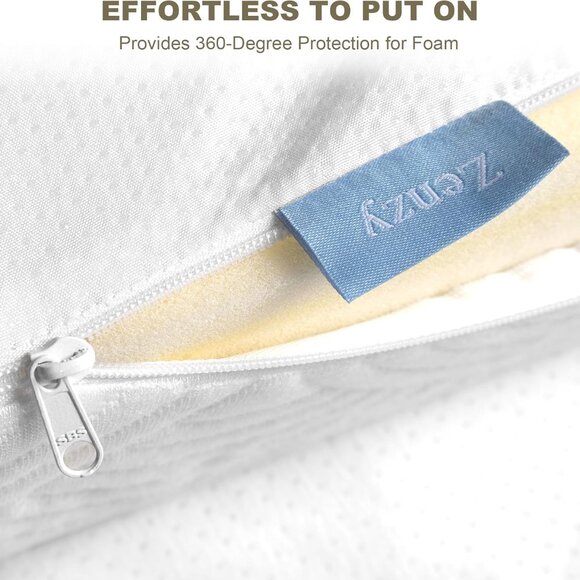 Zenzy 3" Twin XL Bamboo Mattress Topper Cover, Oeko-TEX Certified - Picture 5 of 7